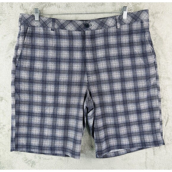 Izod Blue Plaid Stretch Breathable Lightweight Golf Shorts Men's Sz 42 - Picture 1 of 8